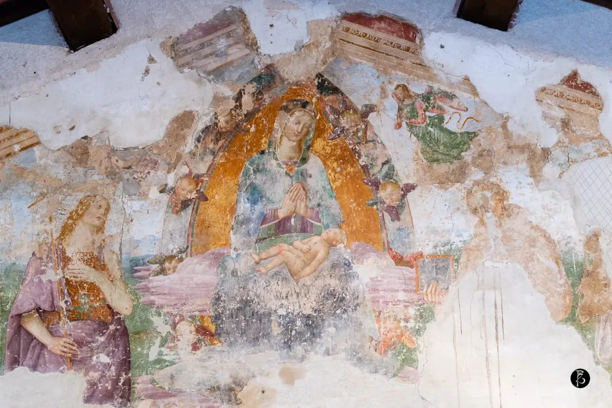 Affresco restaurato — Dipinto su tela — Chiesa storica — fotografia professionale Paolo Zuchegna